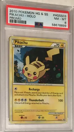 2010 Pokemon Heartgold Soulsilver Black Star Promo PSA 8 Pikachu Holo #HGSS03 - Image 1