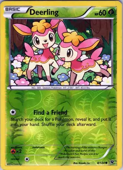 Deerling 8/124 Common - Pokemon TCG XY: Fates Collide - Reverse Holo (LP) - Image 1