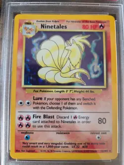 1999 Pokemon Base Set Unlimited Ninetales Holo PSA 9 Mint 12/102 - Image 2