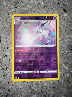 Pokemon TCG Galarian Rapidash 082/202 Sword & Shield Base Reverse Holo Rare NM - Image 3