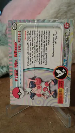 Pokemon - Topps 1999 - Mr. Mime #122 Series 3 Blue Logo DAMAGED - Image 2
