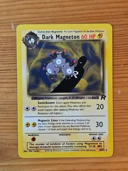 Pokemon TCG Dark Magneton Non Holo Rare Team Rocket 28/82 LP WOTC. - Image 1
