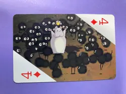 Spirited Away Studio Ghibli Playing Card Mouse & Soot 4 of Diamond 2001 Japanese - Image 3