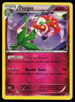 Florges 103/162 Rare XY - BREAKthrough Reverse Holo Pokemon Card - Image 1