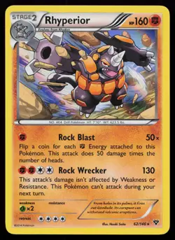 Rhyperior 62/146 Holo Rare XY Base Set Pokemon Card - Image 1