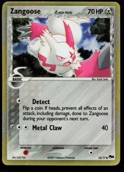 Zangoose (Delta Species) 15/17 Common POP Series 5 Reverse Holo Pokemon Card - Image 1