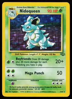 Nidoqueen 7/64 Holo Rare Jungle Pokemon Card - Image 1