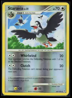 Staravia 64/130 Uncommon Diamond and Pearl Reverse Holo Pokemon Card - Image 1