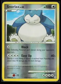 Snorlax 37/130 Rare Diamond and Pearl Reverse Holo Pokemon Card - Image 1