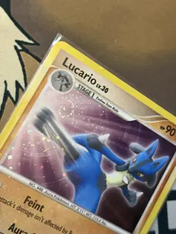 Lucario 3/11 Trainer Kit: Manaphy & Lucario Double SWIRL Ink Bleed Pokemon Card - Image 3