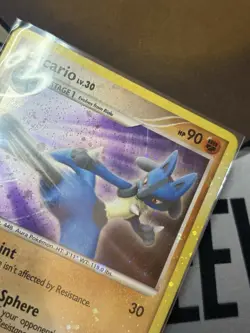 Lucario 3/11 Trainer Kit: Manaphy & Lucario Double SWIRL Ink Bleed Pokemon Card - Image 4