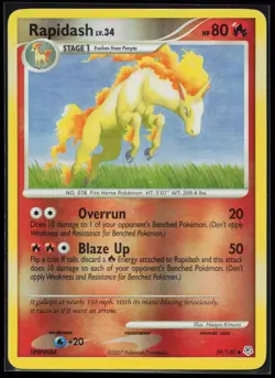 Rapidash 59/130 Uncommon Diamond and Pearl Reverse Holo Pokemon Card - Image 1