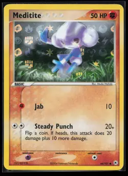 Meditite 66/101 Common Hidden Legends Reverse Holo Pokemon Card - Image 1