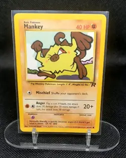 Pokemon TCG - Mankey 61/82 - Team Rocket Non Holo Common - Image 1