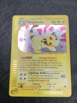 B6 Ampharos HOLO 2/165 Expedition Base Set RARE Pokemon Card 2002 - Image 1