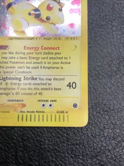 B6 Ampharos HOLO 2/165 Expedition Base Set RARE Pokemon Card 2002 - Image 4