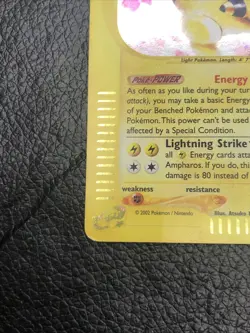 B6 Ampharos HOLO 2/165 Expedition Base Set RARE Pokemon Card 2002 - Image 5