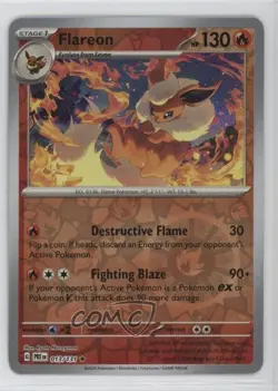 Flareon Reverse Foil Pokemon Prismatic Evolutions PRE #013 3m4 - Image 1