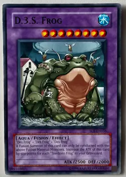 YuGiOh! D.3.S. FROG Card Lightly Played 1996 SOI-EN036 - Image 1