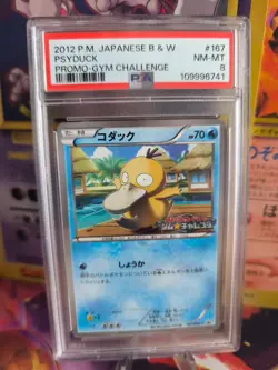 Pokemon Card Enton Psyduck Gym Challenge BW Promo Black Star Japanese PSA 8 - Image 1