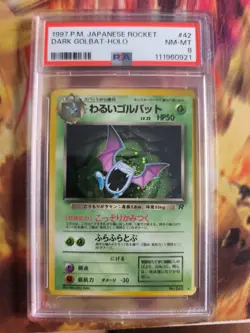 Pokemon Card DARK Golbat Team Rocket Gang Holo Dunkles 1997 Japanese PSA 8 - Image 2