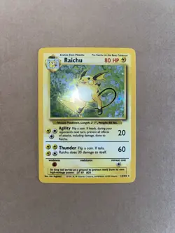 Raichu 14/102 HOLO Rare Base Set Unlimited 1999 Vintage WOTC Pokemon Card LP - Image 2