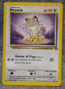 Italian Pokemon TCG Meowth 56/64 Jungle Common Card LP - Image 1