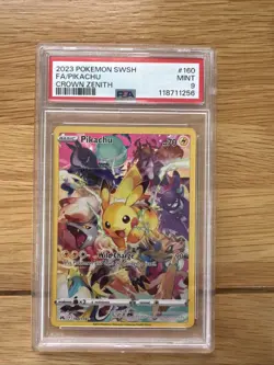Pokemon TCG Crown Zenith Pikachu Holo Card 160/159 Secret Rare PSA 9 - Image 1