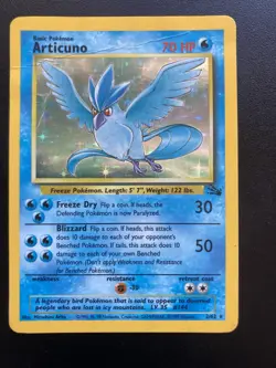 Pokemon TCG Articuno 2/62 Fossil Rare Holo Card Rare WOTC 1999 - Image 1