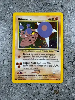 Pokemon TCG Cards Hitmontop 3/75 Neo Discovery Holo Rare * Swirl * - Image 1