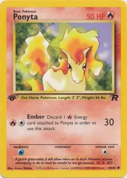 Pokemon Card - Team Rocket 64/82 - PONYTA (common) **1st Edition** - NM - Image 1