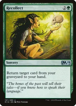 Recollect Foil (197) Core Set 2019 M19 MTG Magic - Image 1