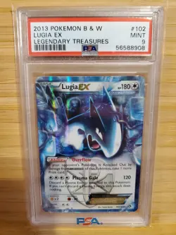 2013 Pokemon Black & W lugia ex legendary treasures 102/113 PSA 9 mint - Image 1