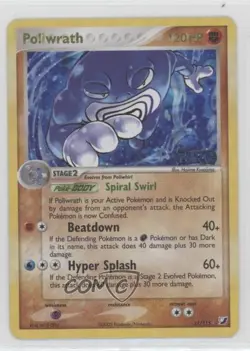 Poliwrath Reverse Foil Pokemon EX Unseen Forces #11 2005 0gf2 - Image 1