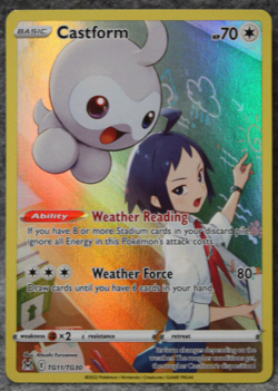 Castform TG11/TG30 Holo Ultra Rare Lost Origin Pokemon Trainer Gallery - Image 1