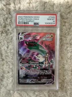 2022 Pokemon Sword & Shield Silver Tempest Rayquaza VMAX #TG20 PSA 10 - Image 3