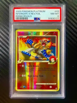 Infernape 43/111 Rising Rivals Reverse Holo Pokemon 2009 PSA 8 - Image 1