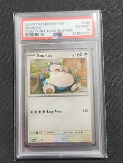 2024 POKEMON SVP EN-SV BLACK STAR PROMO #122 SNORLAX PSA 10 - Image 1