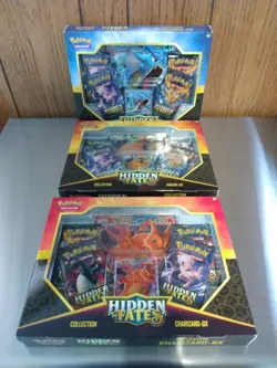 Pokemon Hidden Fates Collection Boxes- Charizard Raichu Gyarados Sealed 12 Packs - Image 1