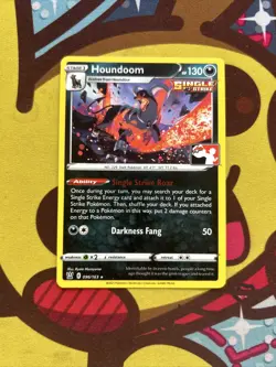 Pokemon Houndoom 096/163 - Non Holo Rare - SWSH Battle Styles - Play! Pack - Image 1