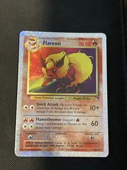 Flareon 2002 Legendary Collection Reverse holo Pokemon Card TCG 10/110 - Image 1