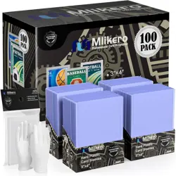 200 Card Sleeves Top Loaders 100 Hard Sleeves+100 Clear Sleeves, - Image 1
