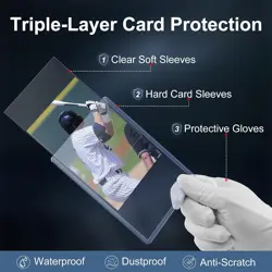 200 Card Sleeves Top Loaders 100 Hard Sleeves+100 Clear Sleeves, - Image 3