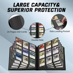 9 Pocket Card Binder,Trading Card binder Holds 432 Side Loading Pocket,Durabl... - Image 3
