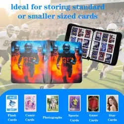 Pockets Football Card Binder, 900 Pocket Trading Card Zip Binde, Premium Doub... - Image 5