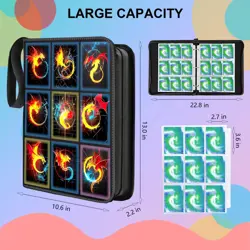 Card Binder-9 Pocket,trading card binder 50 Removable Sleeves,900 Pockets Car... - Image 2