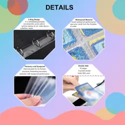 Card Binder-9 Pocket,trading card binder 50 Removable Sleeves,900 Pockets Car... - Image 4