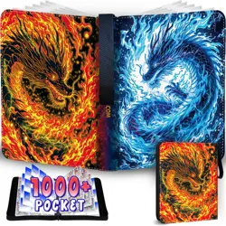 1008 Card Binder 9 Pocket Trading Card Binder with 56 Page 3-Ring Removable S... - Image 1