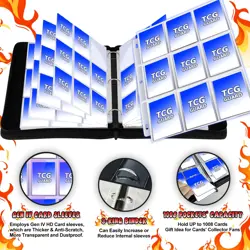 1008 Card Binder 9 Pocket Trading Card Binder with 56 Page 3-Ring Removable S... - Image 5