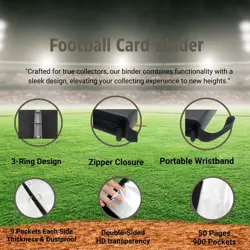 Football Card Binder 900 Pockets - Football Card Binder with Sleeves, Sports ... - Image 5